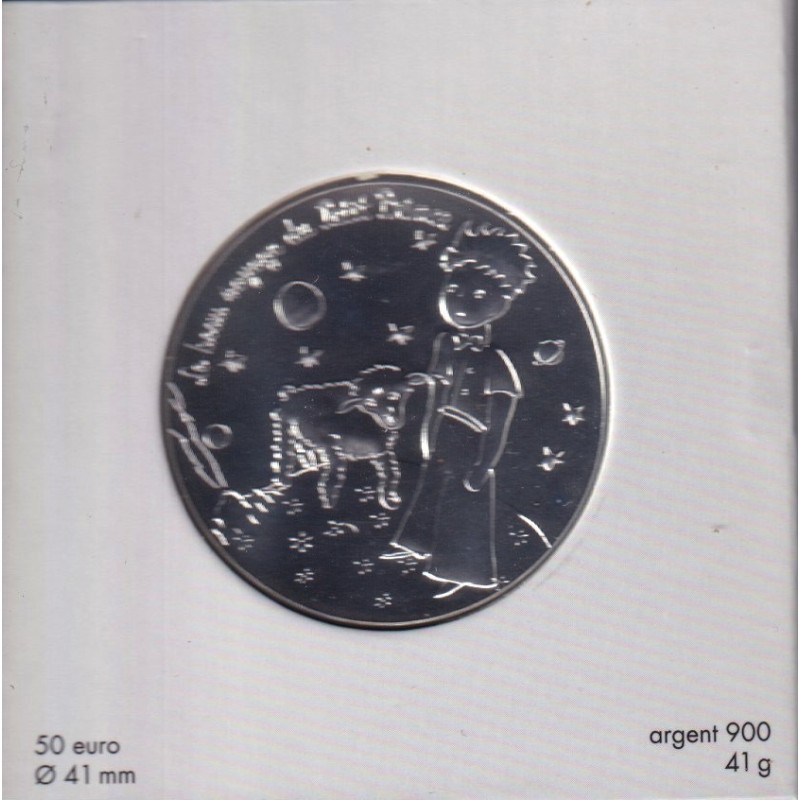50 Euro 2016 - Le Petit Prince avec le mouton - le beau voyage du petit prince - argent