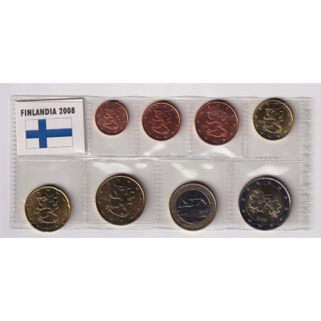 Finlande - Série 8 monnaies - 2008 - 1 cent à 2 Euro