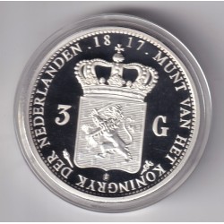 Médaille - Réplique 3 Gulden 1817 - Wilhelm I - cuivre argenté - 40mm - flan bruni 2