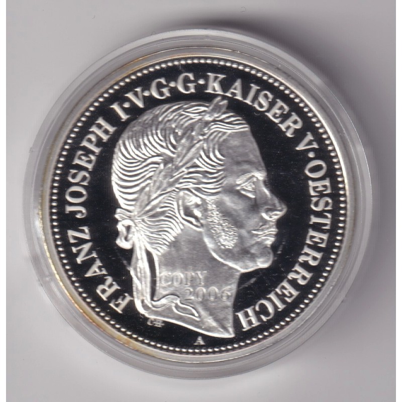 Médaille - Réplique Double vereins thaler 1857 - cuivre argenté - 40mm - flan bruni
