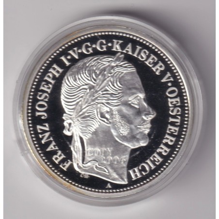 Médaille - Réplique Double vereins thaler 1857 - cuivre argenté - 40mm - flan bruni
