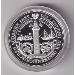 Médaille - Réplique Double vereins thaler 1857 - cuivre argenté - 40mm - flan bruni 2