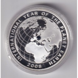 Médaille - Année internationale de la terre - 2008 - cuivre argenté - Flan bruni