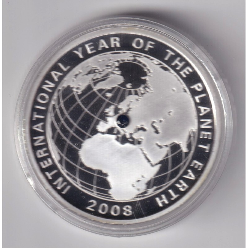 Médaille - Année internationale de la terre - 2008 - cuivre argenté - Flan bruni