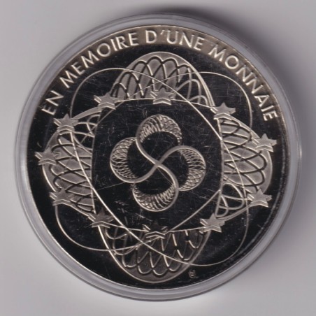Médaille - 50 Francs Quentin de la tour - maillechort - 50mm - Flan bruni