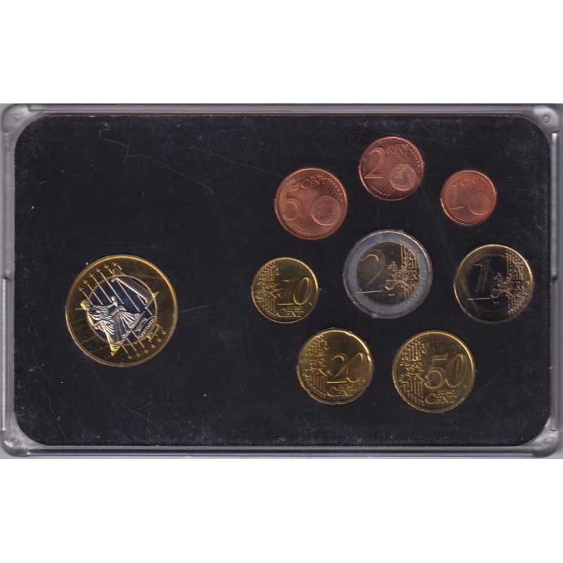Autriche - Coffret 8 Monnaies - 1 Cent à 2 euro - années mélangées + 1 Euro essai 1997