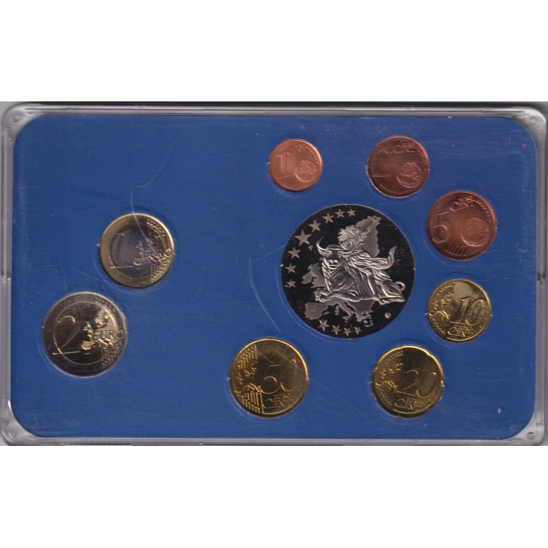 Malte - Coffret 8 Monnaies - 1 Cent à 2 euro 2008 + Médaille Europa 2002 billet -  50.000 ex