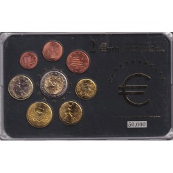 Italie - Coffret 8 Monnaies - 1 Cent à 1 euro 2002 + 2€ commemo 2005 - 50.000 ex