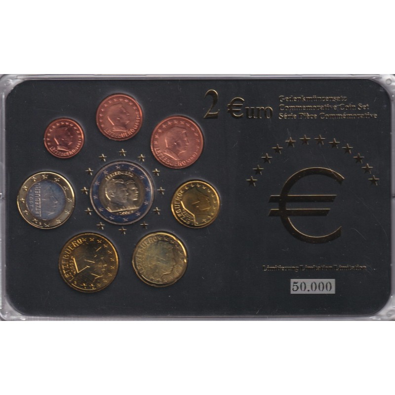 Luxembourg - Série 8 monnaies - 1 Cent à 2 Euro - années mélangées - comprenant la 2€ commemo 2006 - 50.000 ex