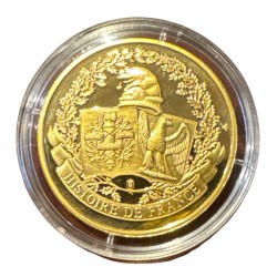 Médaille - Le Débarquement de normandie - 6 juin 1944 - cuivre doré - 30mm - Flan bruni 2