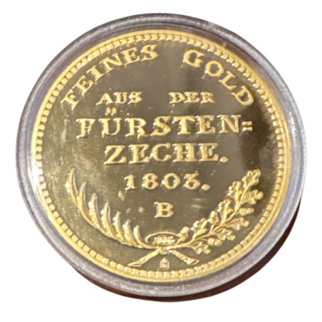 Médaille - Refrappe Ducat Prussien 1803 - cuivre doré - 40mm - Flan bruni