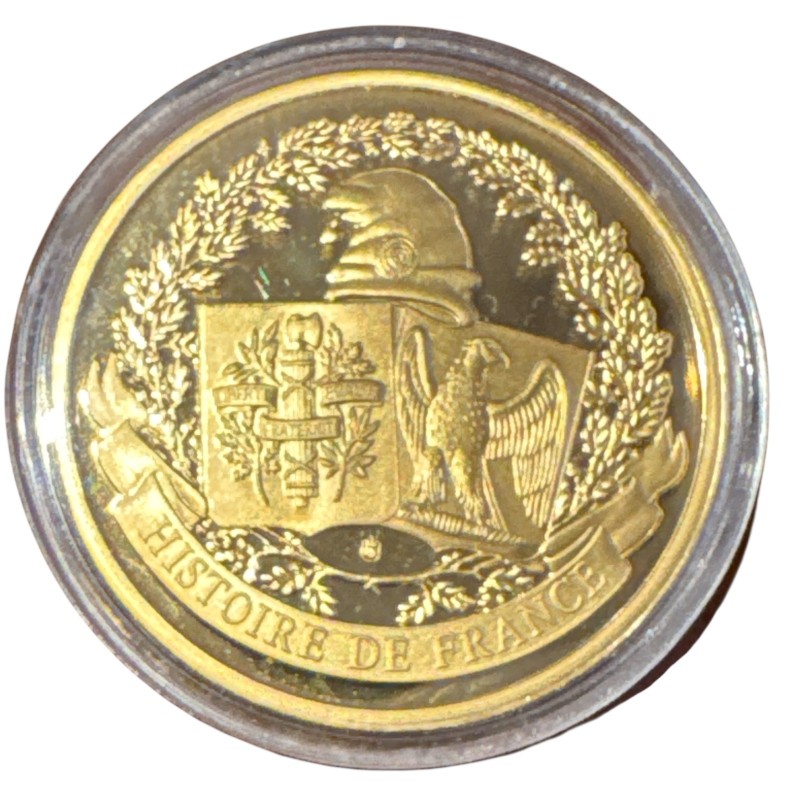 Médaille - Prise de la bastille - 14 juillet 1789 - Histoire de France - cuivre doré - 40mm  - Flan bruni