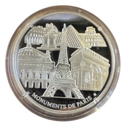 Médaille - L'opéra Garnier - Monuments de Paris - cuivre argenté - 40mm - Flan bruni 2