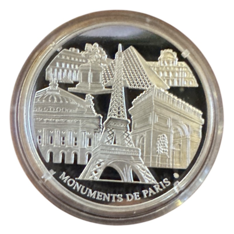Médaille - L'opéra Garnier - Monuments de Paris - cuivre argenté - 40mm - Flan bruni