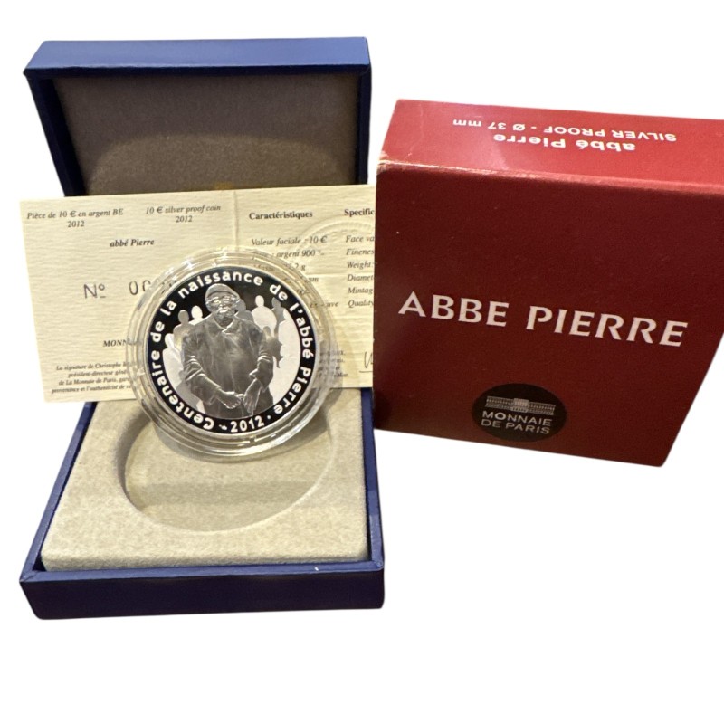 10 Euro 2012 - Abbé Pierre - argent 22,2g 0,900 - Belle épreuve
