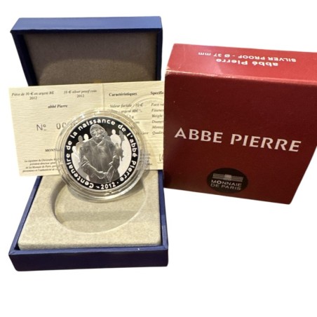10 Euro 2012 - Abbé Pierre - argent 22,2g 0,900 - Belle épreuve