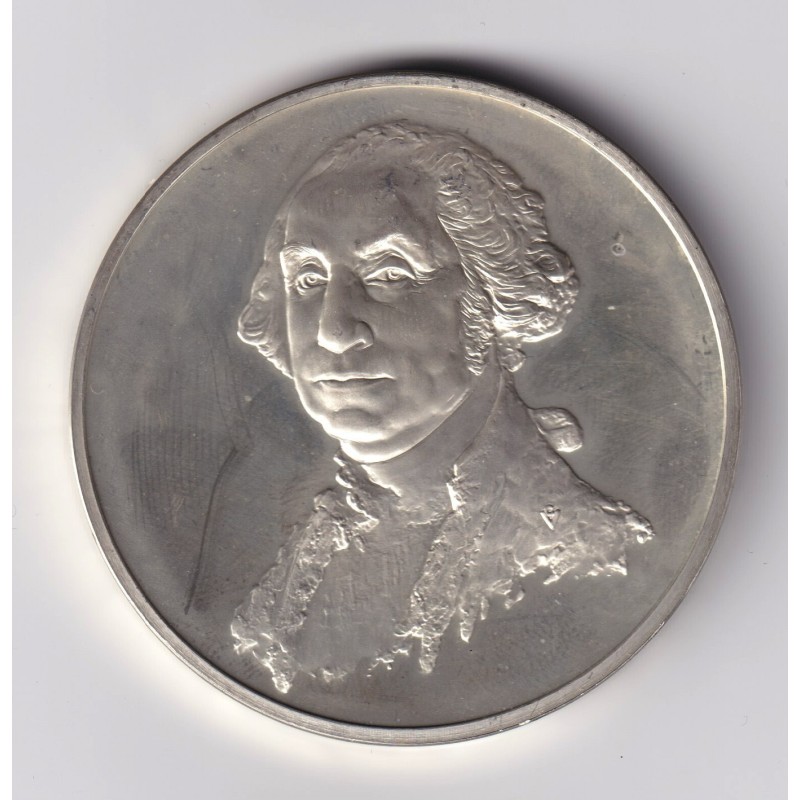 Médaille - Georges Washington - 1796 Gilbert Stuart - Les 100 plus grands chefs-d'oeuvre - argent 65g 0,800 - 50,5mm - SUP