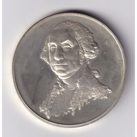 Médaille - Georges Washington - 1796 Gilbert Stuart - Les 100 plus grands chefs-d'oeuvre - argent 65g 0,800 - 50,5mm - SUP
