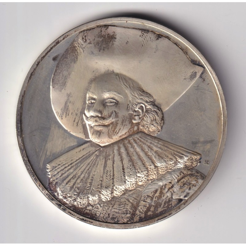 Médaille - Le cavalier rieur - 1624 Frans Hals - Les 100 plus grands chefs-d'oeuvre - argent 65g 0,800 - 50,5mm - SUP