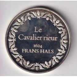 Médaille - Le cavalier rieur - 1624 Frans Hals - Les 100 plus grands chefs-d'oeuvre - argent 65g 0,800 - 50,5mm - SUP 2