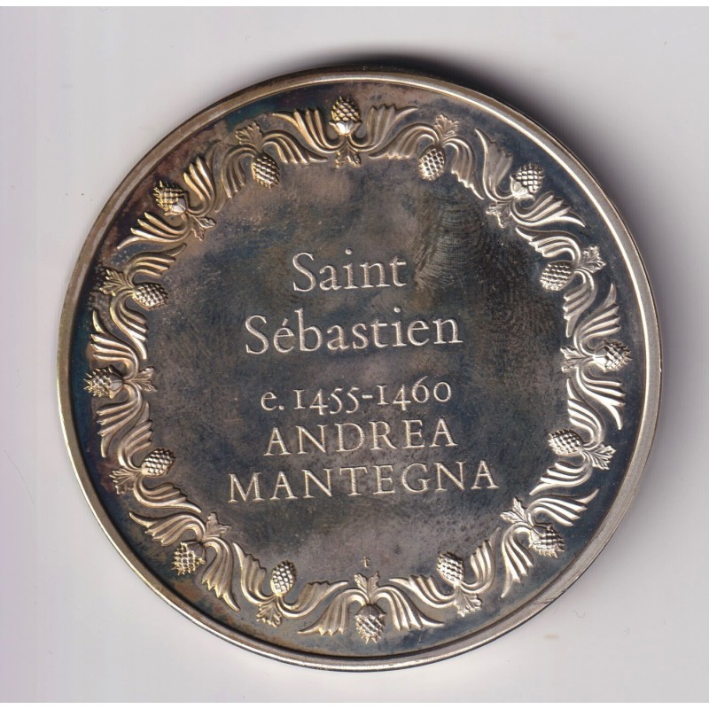 Médaille - Saint sebastien - 1455-1460 - Andrea Mantegna - Les 100 plus grands chefs-d'oeuvre - argent 65g 0,800 - 50,5mm - SUP
