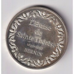 Médaille - L'extase de sainte therese - 1645-1652 - Bernin - Les 100 plus grands chefs-d'oeuvre - argent 65g 0,800 - 50,5mm - SU 2
