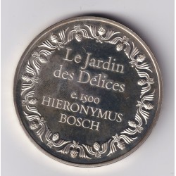 Médaille - Le jardin des délices - 1500 - Hieronymus Bosch - Les 100 plus grands chefs-d'oeuvre - argent 65g 0,800 - 50,5mm - SU 2