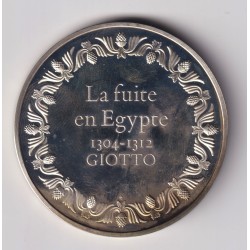 Médaille - La fuite en Égypte - 1304-1312 - Giotto - Les 100 plus grands chefs-d'oeuvre - argent 65g 0,800 - 50,5mm - SUP 2