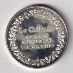 Médaille - Le Colleone - 1483-1488 - Andrea des verrocchio - Les 100 plus grands chefs-d'oeuvre - argent 65g 0,800 - 50,5mm - SU 2