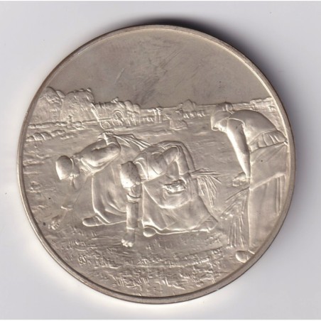 Médaille - Les glaneuses - 1857 - jean françois millet - Les 100 plus grands chefs-d'oeuvre - argent 65g 0,800 - 50,5mm - SUP