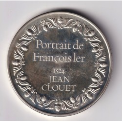Médaille - Portrait François 1er - 1524 - Jean Clouet - Les 100 plus grands chefs-d'oeuvre - argent 65g 0,800 - 50,5mm - SUP 2