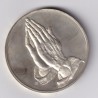 Médaille - Les mains - 1508 - Albrecht Durer - Les 100 plus grands chefs-d'oeuvre - argent 65g 0,800 - 50,5mm - SUP