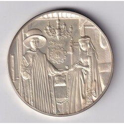 Médaille - Portrait d'arnolfini et sa femme- 1434 - Jan van eyck - Les 100 plus grands chefs-d'oeuvre - argent 65g 0,800 - 50,5m