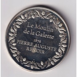 Médaille - Le moulin de la galette - 1876 - pierre auguste Renoir - Les 100 plus grands chefs-d'oeuvre - argent 65g 0,800 - 50,5 2