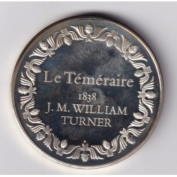 Médaille - Le téméraire - 1838 - JM William Rurner - Les 100 plus grands chefs-d'oeuvre - argent 65g 0,800 - 50,5mm - SUP 2