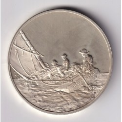 Médaille - La brise de lève - 1876 - Winslow Homer - Les 100 plus grands chefs-d'oeuvre - argent 65g 0,800 - 50,5mm - SUP