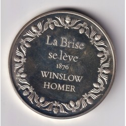 Médaille - La brise de lève - 1876 - Winslow Homer - Les 100 plus grands chefs-d'oeuvre - argent 65g 0,800 - 50,5mm - SUP 2