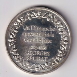 Médaille - Un dimanche après-midi à la grande jatte - 1884-1886 - Georges Seurat - Les 100 plus grands chefs-d'oeuvre - argent 6 2