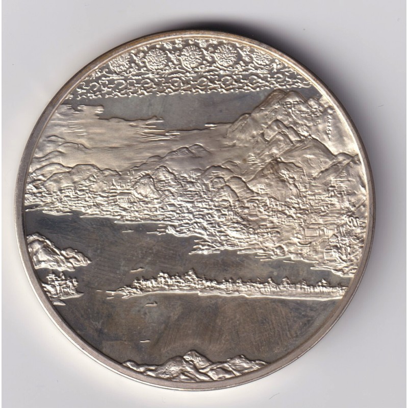 Médaille - Ama-no-Hashidate - 15e siècle - Sesshu - Les 100 plus grands chefs-d'oeuvre - argent 65g 0,800 - 50,5mm - SUP