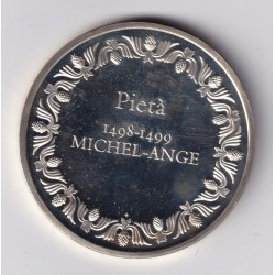 Médaille - Pieta - 1498-1499 - Michel-ange - Les 100 plus grands chefs-d'oeuvre - argent 65g 0,800 - 50,5mm - SUP 2