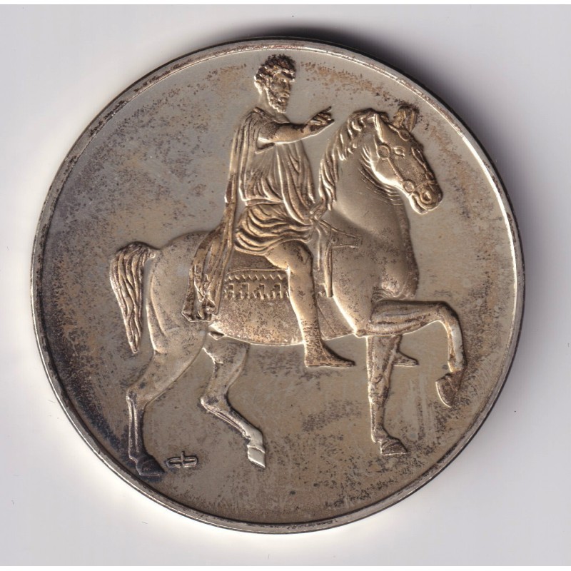 Médaille - Marc Aurèle - 161-180 - Roman - Les 100 plus grands chefs-d'oeuvre - argent 65g 0,800 - 50,5mm - SUP