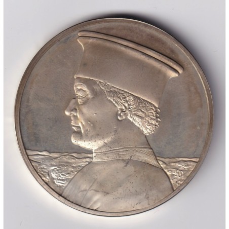 Médaille - le duc d'urbino - 1465 - piero della francesca - Les 100 plus grands chefs-d'oeuvre - argent 65g 0,800 - 50,5mm - SUP