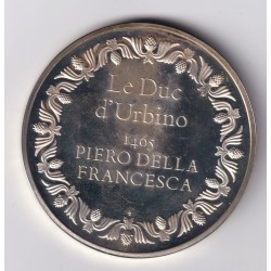 Médaille - le duc d'urbino - 1465 - piero della francesca - Les 100 plus grands chefs-d'oeuvre - argent 65g 0,800 - 50,5mm - SUP 2