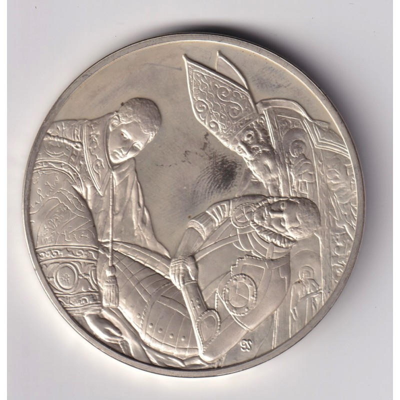 Médaille - L'enterrement du comte d'orage - 1586 - le greco - Les 100 plus grands chefs-d'oeuvre - argent 65g 0,800 - 50,5mm - S