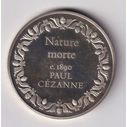 Médaille - Nature morte - 1890 - Paul Cézanne - Les 100 plus grands chefs-d'oeuvre - argent 65g 0,800 - 50,5mm - SUP 2