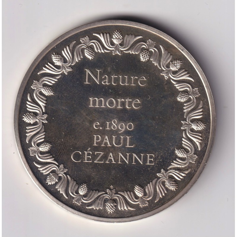Médaille - Nature morte - 1890 - Paul Cézanne - Les 100 plus grands chefs-d'oeuvre - argent 65g 0,800 - 50,5mm - SUP