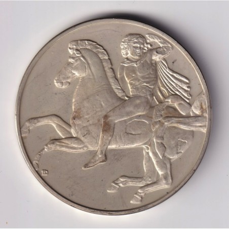 Médaille - Cavalier - 440 av JC - Grec - Les 100 plus grands chefs-d'oeuvre - argent 65g 0,800 - 50,5mm - SUP