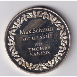 Médaille - Max Schmitt sur un skiff - 1871 - Thomas Eakins - Les 100 plus grands chefs-d'oeuvre - argent 65g 0,800 - 50,5mm - SU 2
