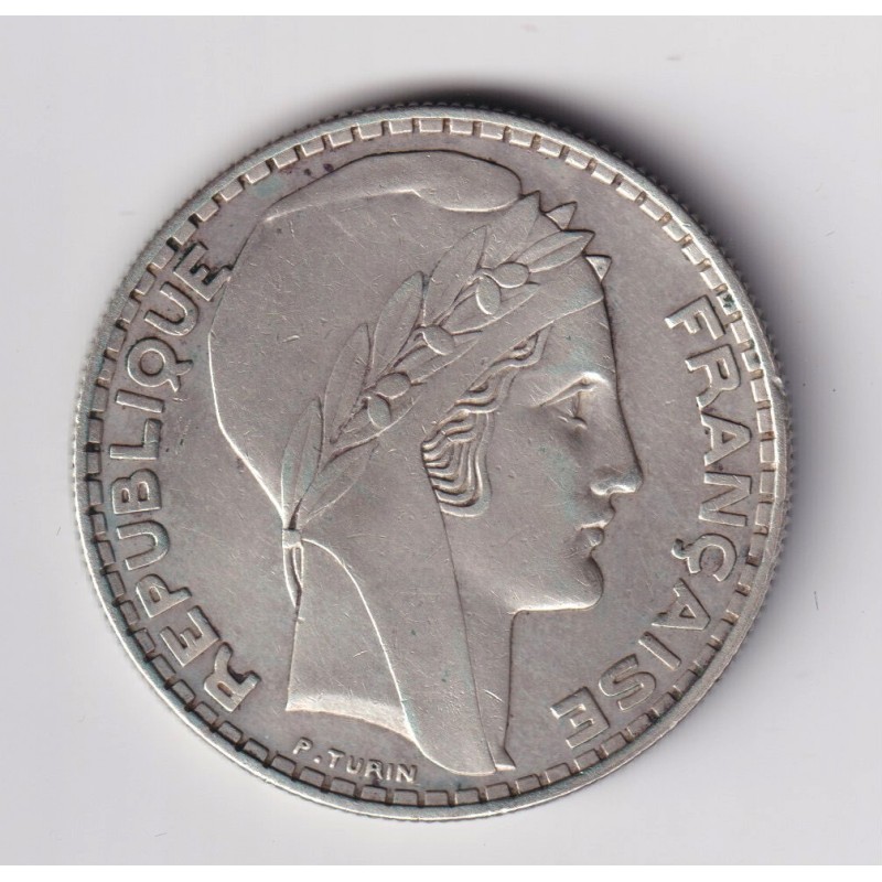 20 Francs Turin - 1933 - rameaux courts - TTB