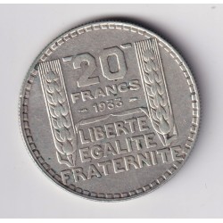20 Francs Turin - 1933 - rameaux courts - TTB